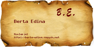 Berta Edina névjegykártya